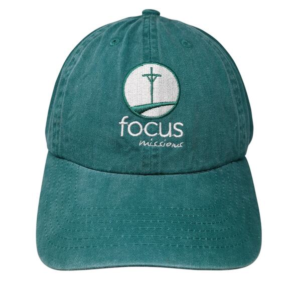 Focus Missions Slideback Baseball Cap Green One Size Adjustable 6 Panel Novus - Picture 1 of 9